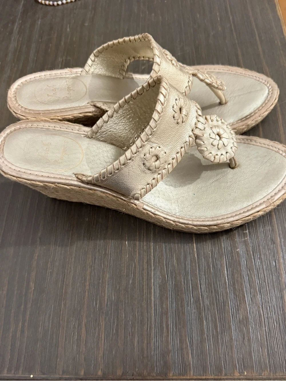 Jack Rodgers Metallic Gold Wedge